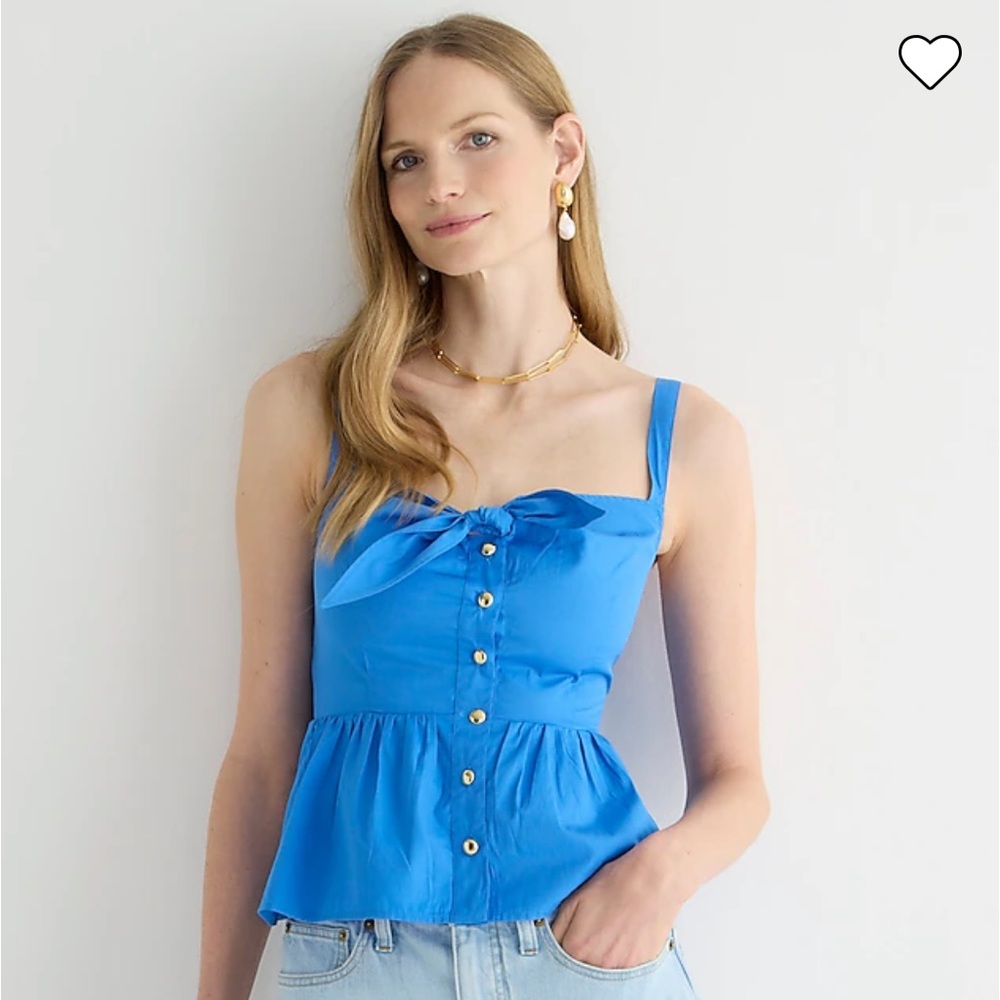 J Crew tie front peplum top